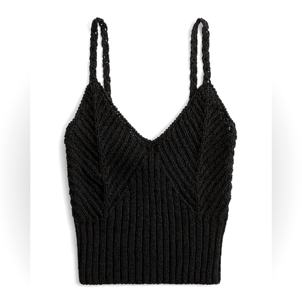 NWT J CREW v neck cropped sweater tank size large black